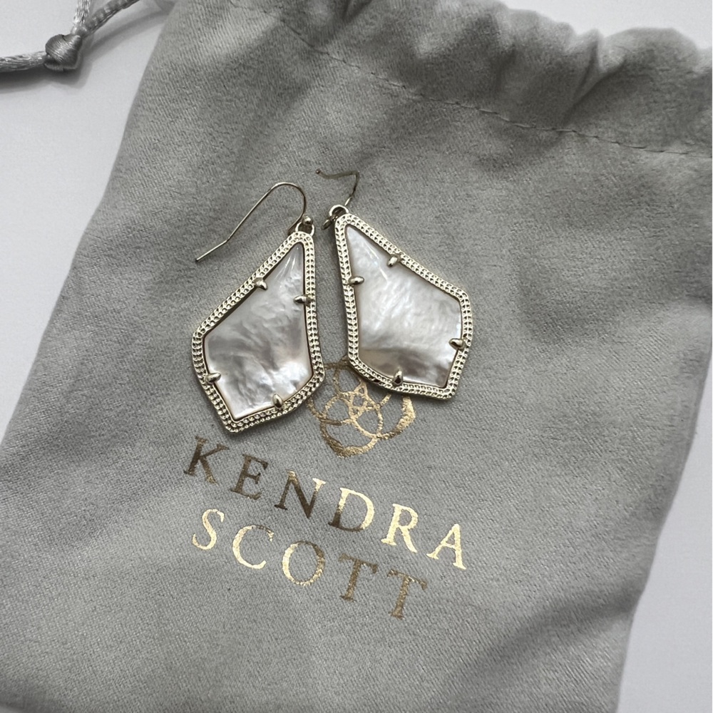 Kendra Scott Pearl and Gold Earrings